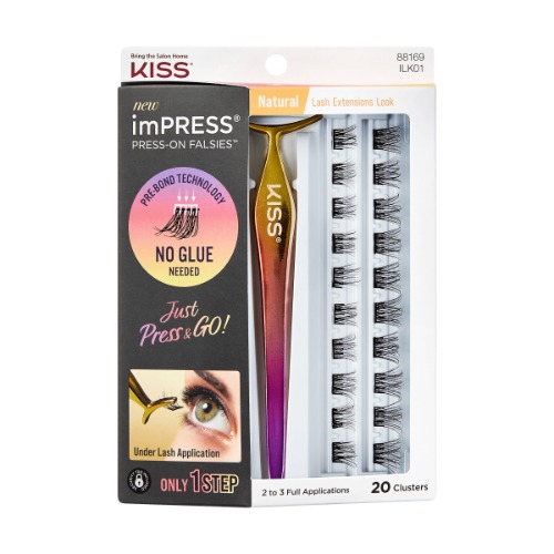 imPRESS Falsies Self Adhesive Eyelashes, 20 Lash Lash Clusters - Natural | Default Title