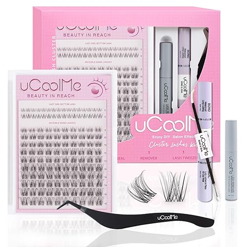 Venus Lash Clusters Kit 8-16mm with 5-6mm Bottom Lashes Wispy Natural Eyelash Clusters Kit D Curl -WideSpan DIY Eyelash Extension Kit Individual Fake Eyelashes Clusters Kit Thin Invisible Lash Band - Venus-Kit