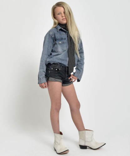 Kids Bandits Low Waist Denim Shorts - Fox Black | 6-7