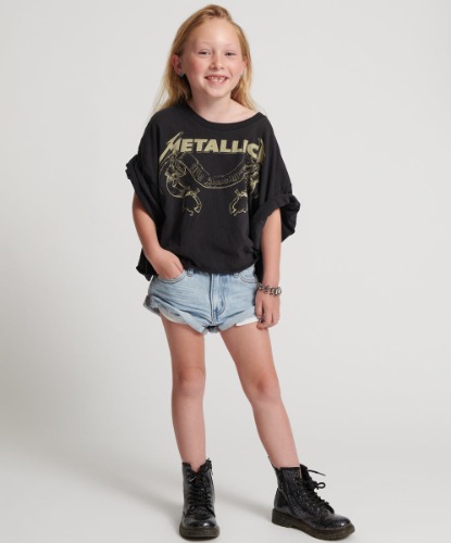 Kids Bandits Low Waist Denim Shorts - Hendrixe Blue | 4-5