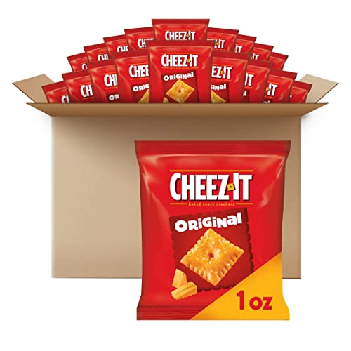Cheez-It Cheese Crackers, Baked Snack Crackers, Lunch Snacks, Original (40 Packs) - 1 Ounce (Pack of 40) - Original