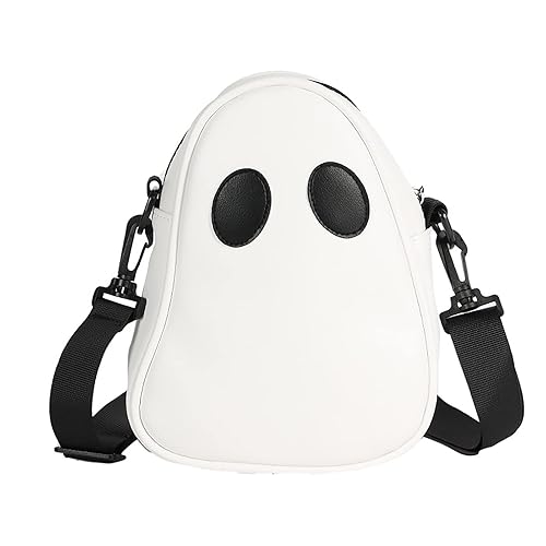 Halloween Pumpkin Cute Ghost Purse, Pu Leather Crossbody Bag Shoulder Bag For Girls, Spooky Season Trick Or Treat (white, One Size)