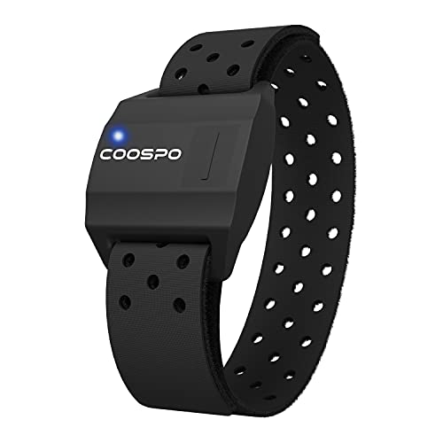 COOSPO Armband Heart Rate Monitor, Bluetooth ANT+ HR Optical Heart Rate Sensor for Sport Fitness, Rechargeable Dual HR Tracking Band IP67 HRM, Compatible with Peloton,Wahoo,Polar,Strava,Zwift,DDP Yoga - COOSPO Armband Heart Rate Monitor HW706