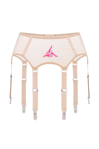 fringues, porte-jarretelles beige