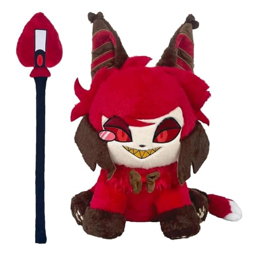 Alastor & Lucifer Meow Combo Pack Hazbin Hotel Plush,Alastor Plush Stuffed Toy,Hazbin Hotel Plush Around The Game for Fans and Children Plushie Doll Toys Gift (A) - A