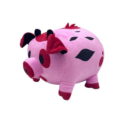 hazbin Hotel Stuffed Toys,Helluva Boss Plush Chubby Pig Toy Hazbin Stuffed Hotel Animal Doll Plush Doll Pillow for Fans Gift! - Red