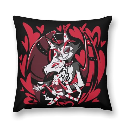 Hazbin Anime Hotel Angel dust and Husk Pillowcase Sofa Cushion Case Home Decorative Throw Pillow Cover for Couch Bedroom 18x18 Inch - style-2