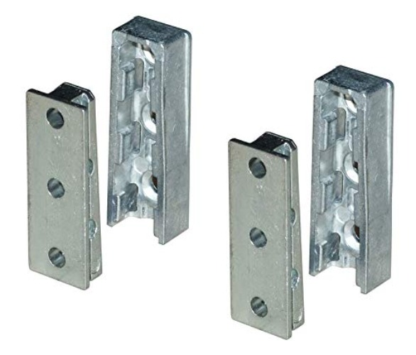 Gedotec Möbelverbinder verdeckt Korpusverbinder SOLID Bettverbinder aus Metall | Einhänge-Verbinder Beschlag für Betten, Möbel & Metallbau | Tragkraft bis 250 kg | 2 Set - Holzverbinder - 2 Stück - Einhängebeschlag