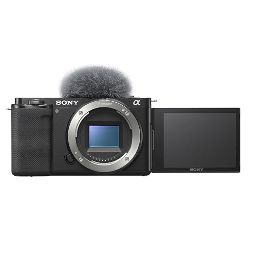 Sony Alpha ZV-E10 - APS-C Interchangeable Lens Mirrorless Vlog Camera - Black - Black - Base - w/ Mic ECM-S1