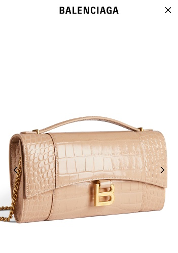 WOMEN'S HOURGLASS POCHETTE WITH CHAIN IN NUDE