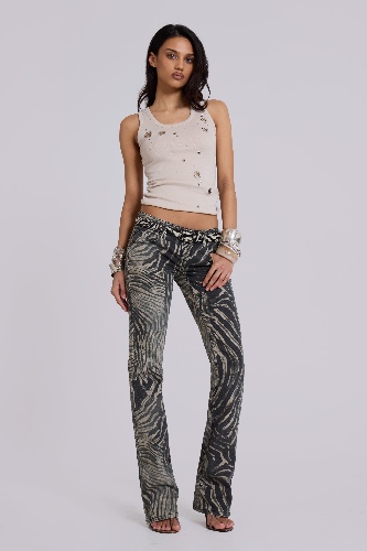 Leona Bootcut Cooper Jeans in Zebra | W24 / Multi