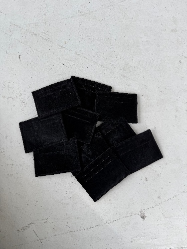 COWHIDE CARD HOLDER - SOLID BLACK | Default Title