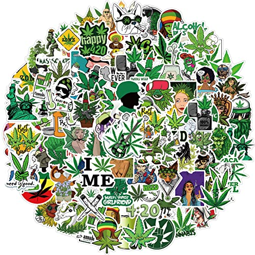 200 PCS Vinyl Waterproof Weed Stickers Aesthetic for Adults - Cool Funny DIY Marijuana Stickers Decals Accessories - Stoner Mary Jane 420 Stickers for Laptop Water Bottles Journaling - Weed 200pcs
