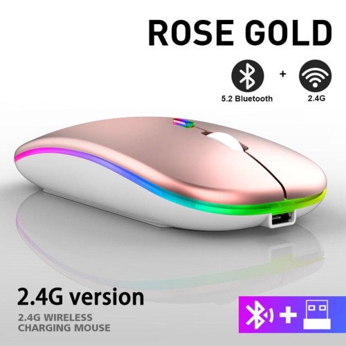 RGB Wireless Bluetooth Mouse - Rose Gold