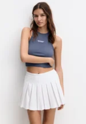 BOX - sukňa v tvare A - white