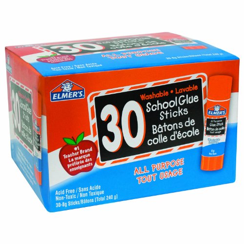 Elmer's 60556 All-purpose School Glue Sticks, 8g (0.28 Oz.) Each, 30-pack - 30-Pack - 8g (0.28 oz.) Each, 30-Pack - Glue Sticks