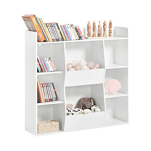 SoBuy KMB55-W,Children Kids Bookcase Book Shelf, Toy Storage Unit Storage Display Shelf Organizer with 8 Storage Compartments - 106 x 30 x 104cm