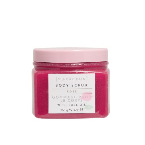Sunday Rain Rose Polishing Body Scrub for Dry Skin, Infused with Soothing Rose Oil, Fresh Rose Petals Scent, Vegan and Cruelty-Free, 265g - Rose - 265g