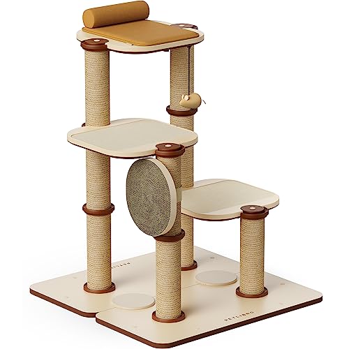 PETLIBRO Infinity Cat Tree Tower for Indoor Cats, Modular Design with Cat Bed, Toy, Felt Pads, Sisal Scratching Posts, 2-Second Setup, Sturdy Multi-Level Activity Center Cat Condo for Any Room - Villa