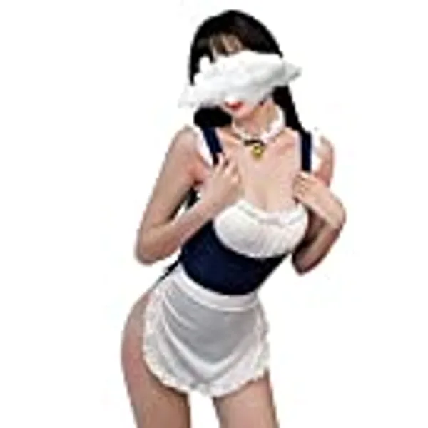 YOMORIO French Maid Lingerie Sexy Anime Cosplay Costume Lolita Backless Jumpsuit