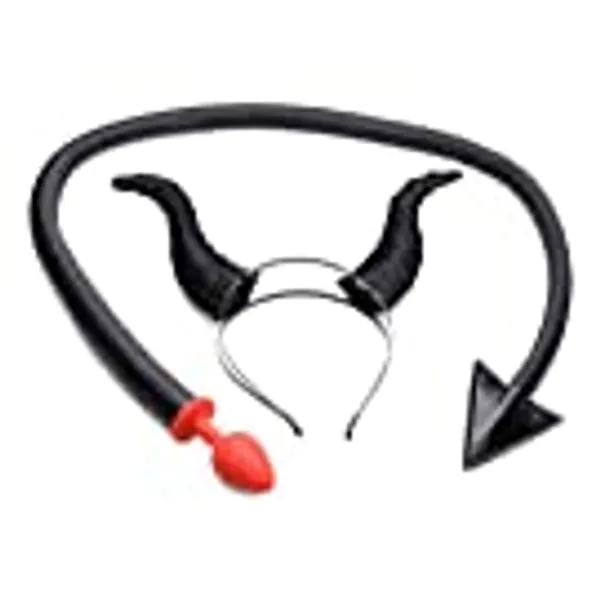 Devil Tail Anal Plug and Horns Set