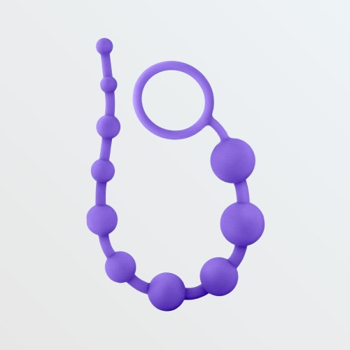 Luxe Silicone Anal Beads with 10 Beads - Purple