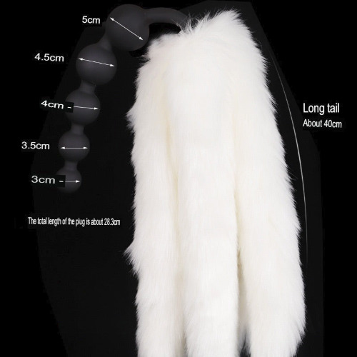 Soul Snatch | Toys: "Knotty Kitsune" Fox Tail Anal Beads Plug - [Black M + 5 Tail]