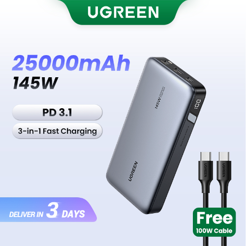 UGREEN 25000mAh Laptop Powerbank PD 145W Fast Charging