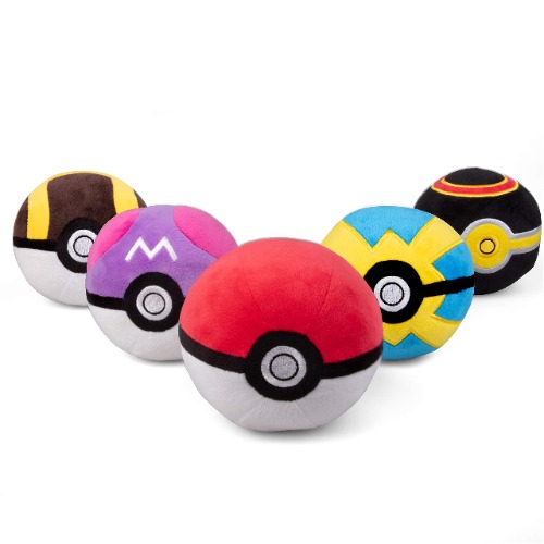 PoKéMoN Pokéball Plush 5-Pack - Includes Poke, Master, Ultra, Quick, Luxury Ball - Soft Stuffed Poke Balls with Weighted Bottom - 4" Each - Ages 2+