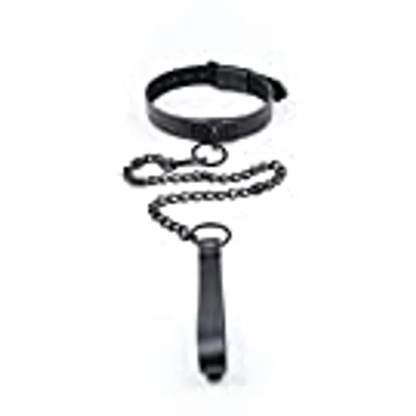 chenyesun Neck Collar Collar Neck Collar Choker with Durable Detachable Leash Adjustable - PU Leather Collar Choker Collar Neck Necklace for Women Ladies, Leather