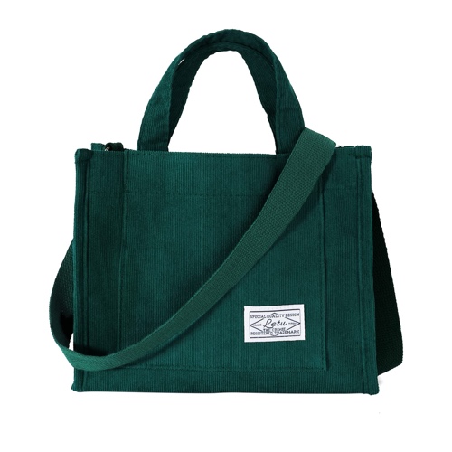 Century Star Corduroy Small Mini Tote Bag Crossbody for Women Handbag Fashion Casual Eco Travel Shoulder Bag - Green One Size