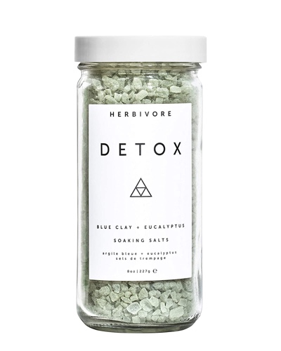 Herbivore Botanicals Detox Soaking Salts – Aromatherapeutic Blend of Pacific Sea Salts, Blue Clay and Eucalyptus Creates a Relaxing Bathing Experience (8 oz) - 