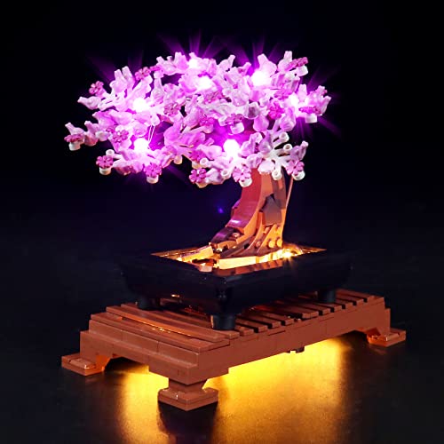 Led Beleuchtungsset für Lego Bonsai Baum, Dekorations Licht-Set für Lego 10281 Bonsai Baum, Lights Set for Lego Bonsai Tree, DIY Blumenstrauß Lichter Set,nur Beleuchtungssets Kein Modell(Rosa) - 10281-Bonsai Baum-Rosa