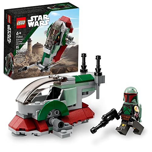 LEGO Star Wars Boba Fett's Starship Microfighter 75344, Building Toy Vehicle with Adjustable Wings and Flick Shooters, The Mandalorian Set for Kids - Multicolor