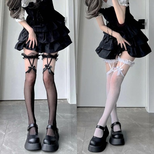 Lolita Fishnet Stockings - Black