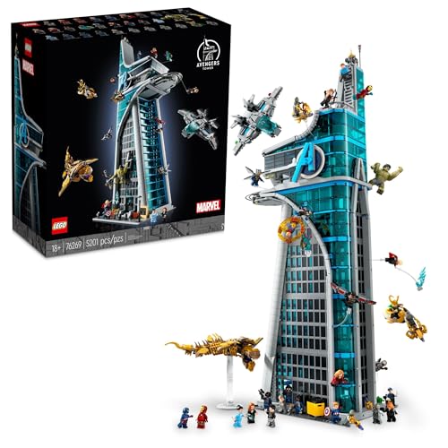 LEGO Marvel Avengers Tower Building Kit, Detailed Recreation of The Iconic HQ Featuring Classic Movie Scenes, 31 Figures and Authentic Accessories, Gift for Marvel Fans and Model-Makers, 76269 - Multicolor
