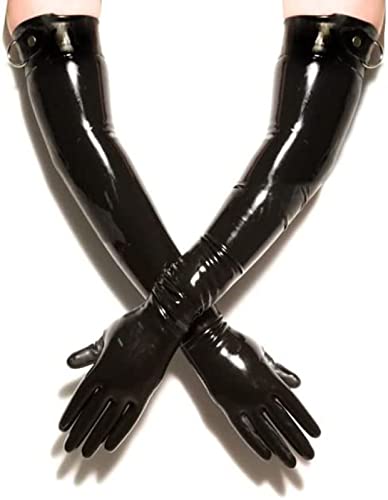 Long Rubber Gloves, Medium - Black - M