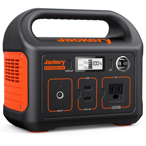 Jackery Portable Power Station Explorer 240, 240Wh Backup Lithium Battery, 110V/200W Pure Sine Wave AC Outlet, Solar Generator (Solar Panel Not Included) for Outdoors Camping Travel Hunting Emergency. - Black
