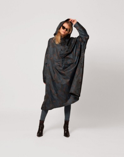 Storm Camo - Rain Poncho | Black / One size