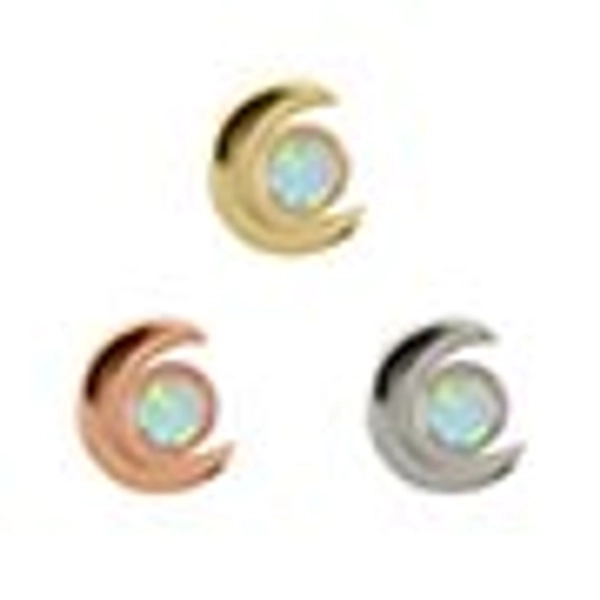 14k Gold Gemmed Moon End