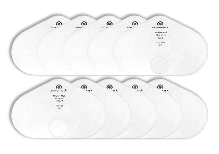 Envo Mask N95 Replacement Filter, 10 Pack, Individually Wrapped, Electrostatically Charged, Ready to Use, Easy Filter Changes, Lower Resistance & Easier Breathability, Sleepnet (55000-10) - 10 Pack