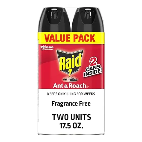 Raid® Ant & Roach Killer Spray, Fragrance-Free, 17.5 Oz, Pack Of 2 - Fragrance Free - 17.5 Fl Oz (Pack of 2)