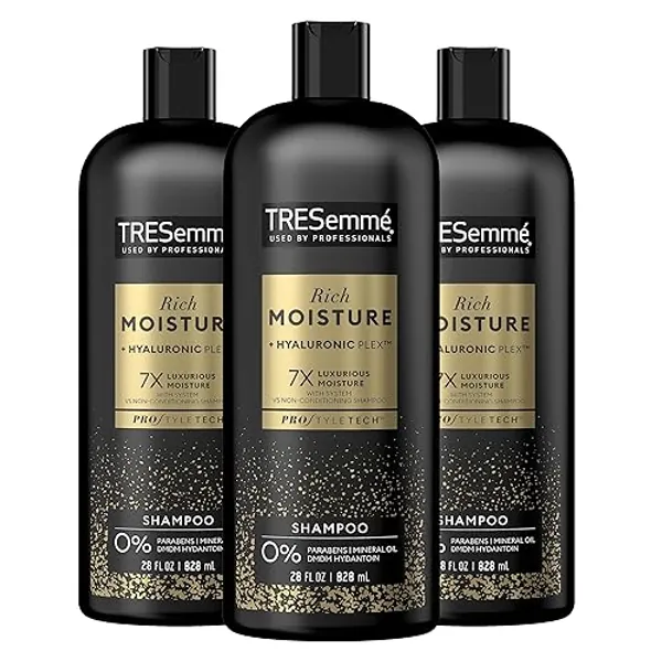 TRESemmé Rich Moisture Hydrating Shampoo 3 Count for Dry Hair Formulated With Pro Style Technology 28 Fl Oz