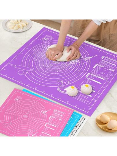 1pc Kneading Mat - Non-Stick, Easy To Clean - Blue/Purple/White/Pink Options, Convenient Cleaning, Suitable For Cookie, Dough, Cake Baking, Essential Baking Tool For Chinese Pastries, Great For Christmas, Easter, Thanksgiving