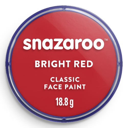 Snazaroo Classic Face and Body Paint, Bright Red, Professional Water Based, Single Cake Makeup Supplies for Adults, Kids and Special FX, 18.8 g (Pack of 1)