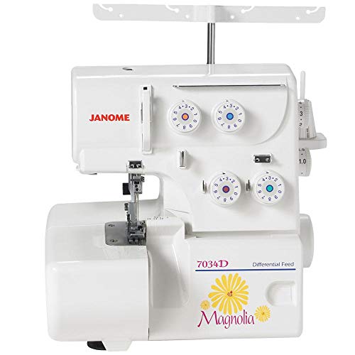 Janome | Finishing Touch 7034D Differential-Feed Serger Sewing Machine including 4-3 Stitch Configuration, Easy Color - Coded Threading System