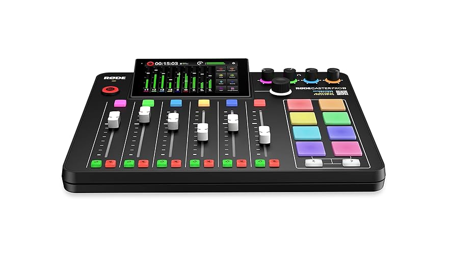 RODE RODECaster Pro II All-in-One Production Solution for Podcasting, Streaming, Music Production and Content Creation, Black - Production Studio