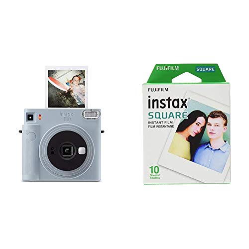 Fujifilm Instax Square SQ1 Instant Film Camera, Glacier Blue Bundle with Instax Square Film, White (10 Exposures) - Glacier Blue - Camera + Film (10 Exposures)