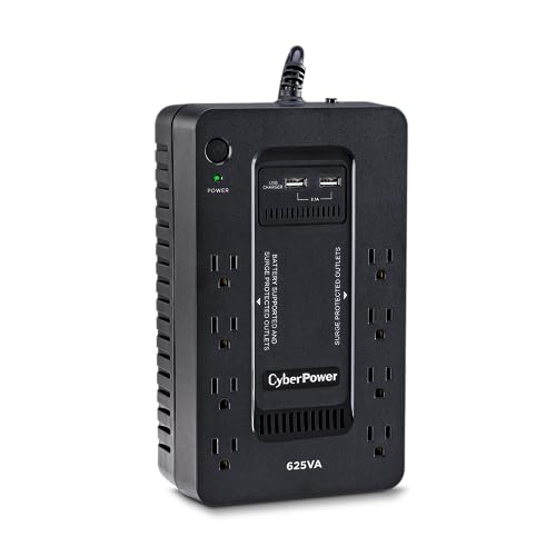 CyberPower ST625U Standby UPS System, 625VA/360W, 8 Outlets, 2 USB Charging Ports, Compact - 625VA - Standby UPS System