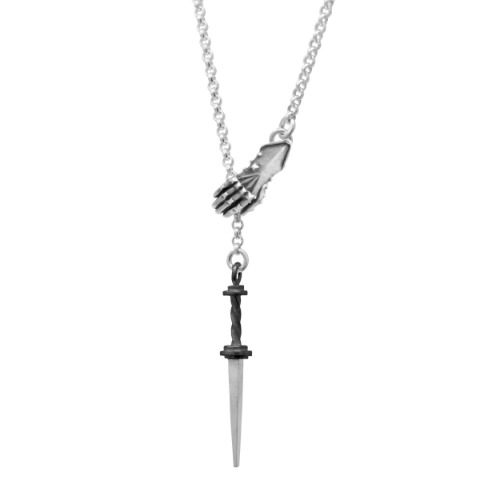 Misericord Lariat | Oxidized Sterling Silver / 24 inches / Rondel Dagger